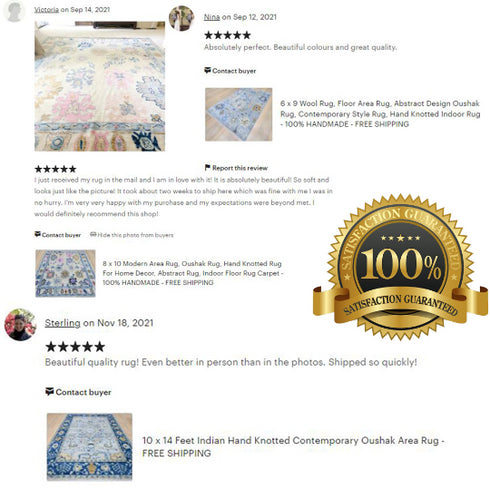 9 X 12 Ft Indoor Area Rug, Contemporary Rug, Hand Knotted Oriental Rug, Home Interior Design Rug, Indoor Rug - Home Decor